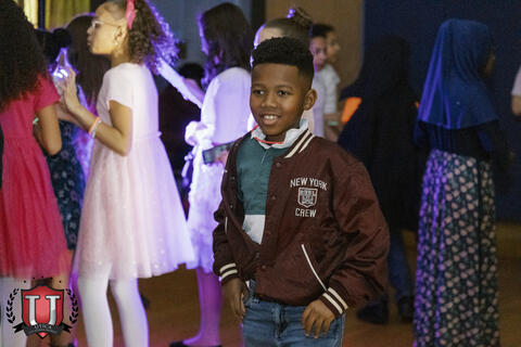 Student looking happy while moving