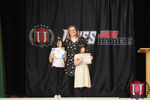 Student shy as they receive their award