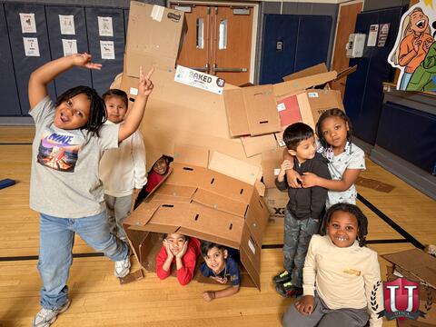 Students posing silly 