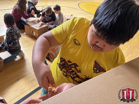 Student focused on doing their work