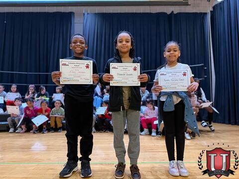 Three students posing