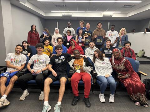 Group photo of team posing together