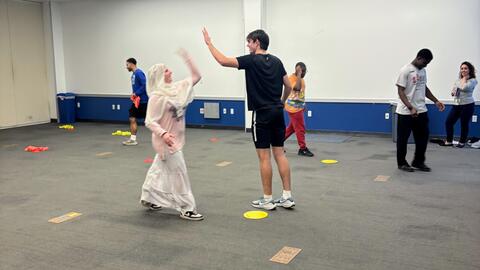 Students high fiving