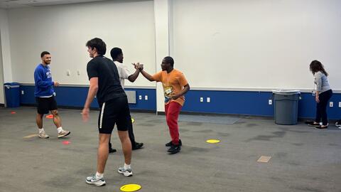 Students doing an activity togetehr