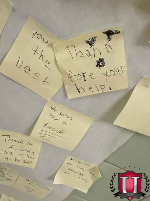 A close up of multiple different post it notes