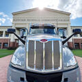 CDL truck in front of campus