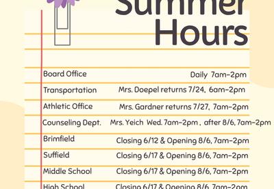 Summer hours flyer