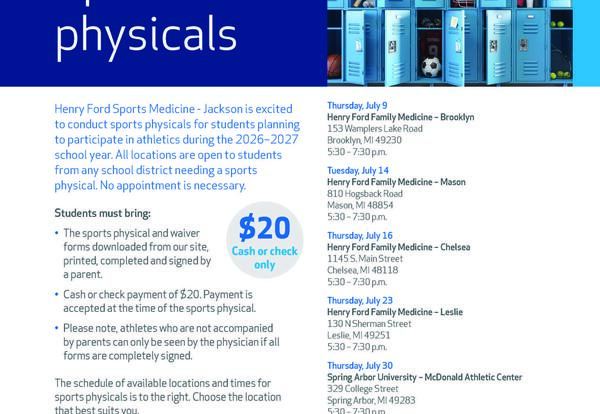 Sports Physical Flyer Image