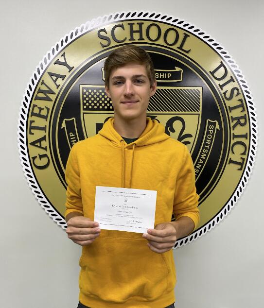 Letter Of Commendation Awarded To Joshua Burns From The National Merit 