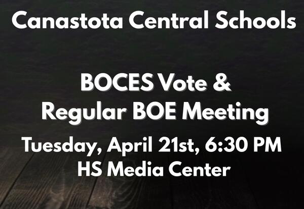 BOCES VOTE/REGULAR BOE MEETING