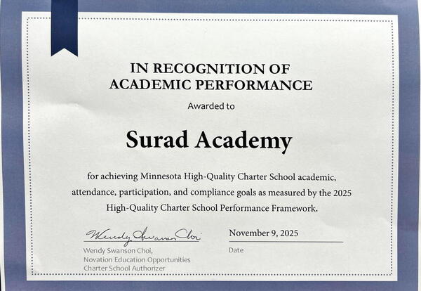 Surad Academy Recognized for High Academic Performance