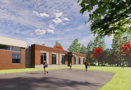 A rendering showing the potential expansion of Moharimet School.
