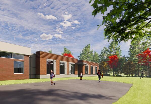 A rendering showing the potential expansion of Moharimet School.