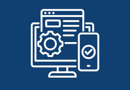A graphic showing applications on a computer and a digital device.