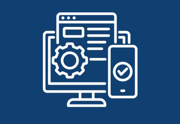A graphic showing applications on a computer and a digital device.