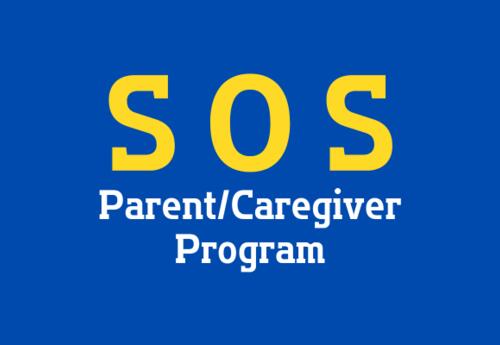 A graphic with the caption: SOS parent caregiver program.