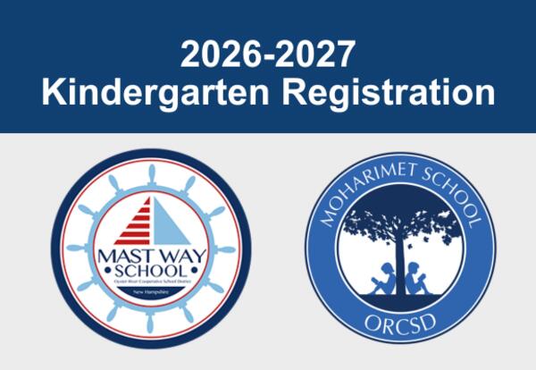 A graphic showing Mast Way and Moharimet schools' logos with the caption: 2026-2027 kindergarten registration.