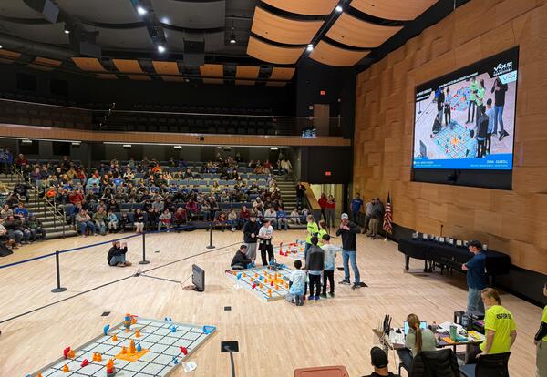 Middle school students are seen competing in the Morse Recital Hall.