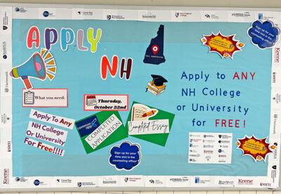 ApplyNH poster at Oyster River High School.