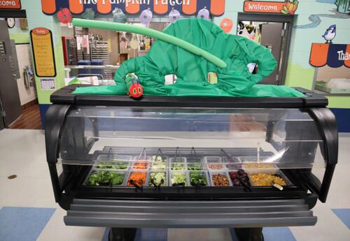 An oversized display of the very hungry caterpillar in the Moharimet cafeteria.