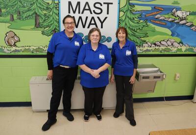 The Mast Way Child Nutrition team in the school cafeteria.