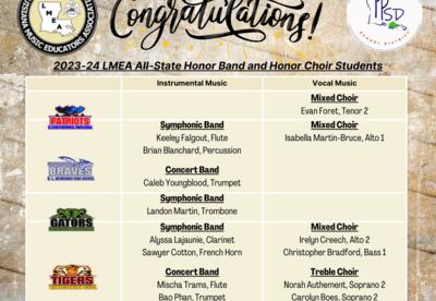 LMEA Honor Band & Choir Students