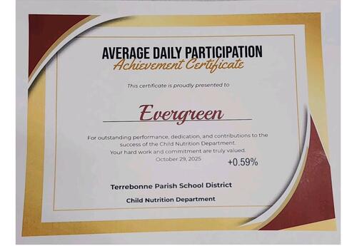 Lunch Participation Certificate