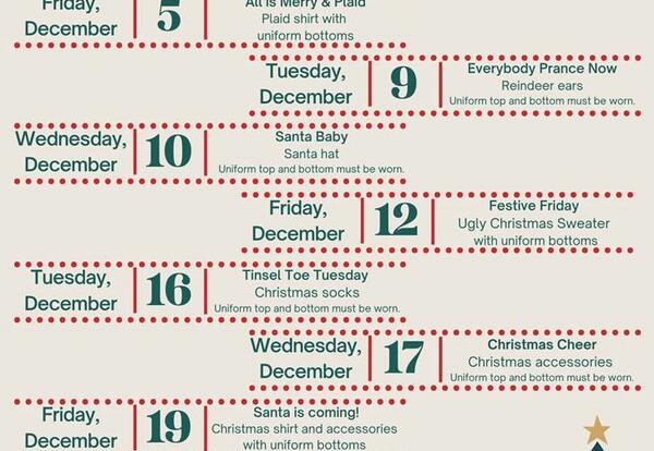 December Dress-up day flyer