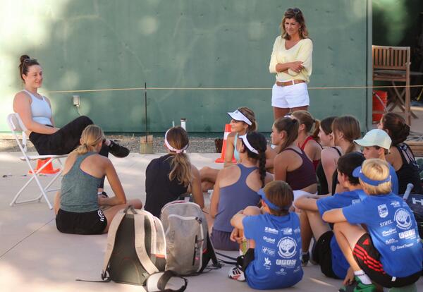 Girls Tennis Team Get Time with Pro Tennis Player