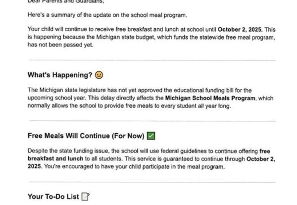 Fall Food Service Update