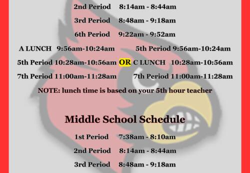 Michigan Center Jr/Sr High Half-Day Schedule