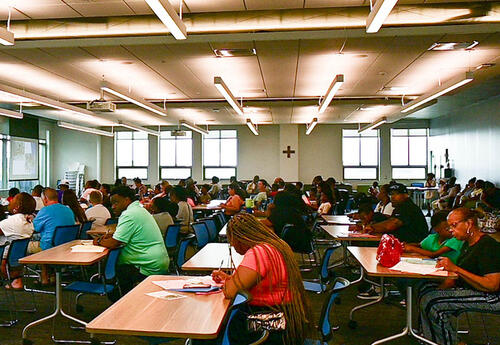 Image of XJA Parent Orientation Meeting, held in the Xavier University Health United Building