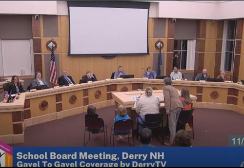 Photograph of the Derry Cooperative School District School Board Meeting