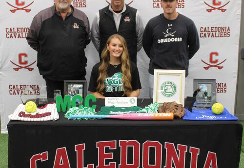 Caledonia High School senior softball player Camryn Higginbotham