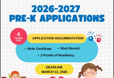 PreK 2026-2027 Registration is Open!