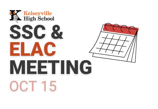 School Site Council and ELAC Meetings -- Oct. 15