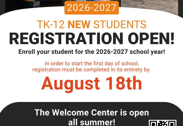 New Student Registration Open