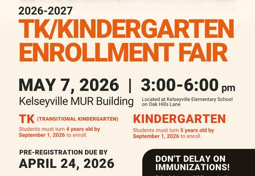 TK/Kindergarten Enrollment Fair flyer