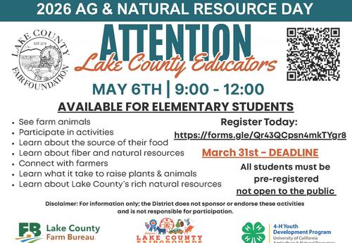 Students Invited to 2026 Ag & Natural Resource Day