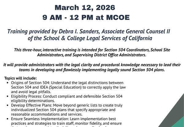 Section 504 Compliance and Excellence Workshop for School Leaders
