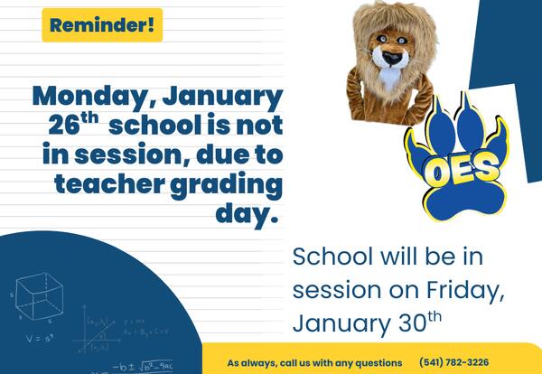 No School Monday, Jan. 26th