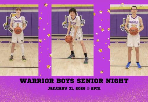 Come and help celebrate our Warrior Seniors!