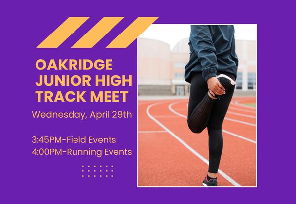 Junior High Track Meet @ Home - Wednesday, April 29