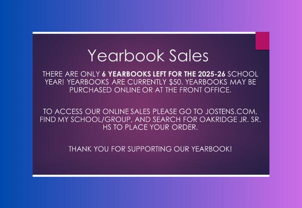 Yearbook Sales!