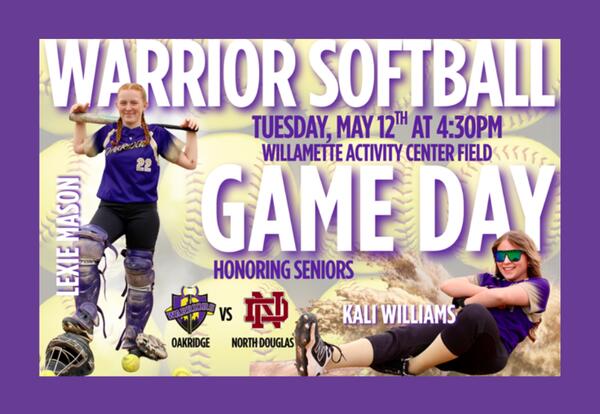 Warrior Softball vs. North Douglas - 4:30pm @ WAC