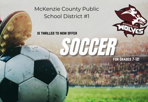 The image shows the MCPSD1 Soccer announcement