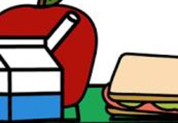 sandwich, milk, apple
