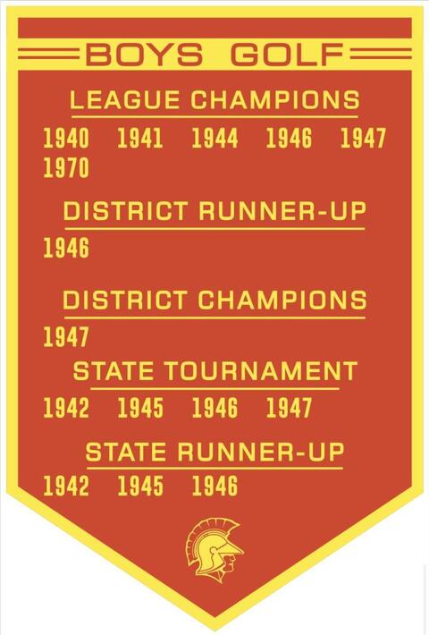 Boys Golf Champion Years