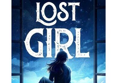 Lost Girl cover image, girl sitting in a window looking at a blue cloudy night scky