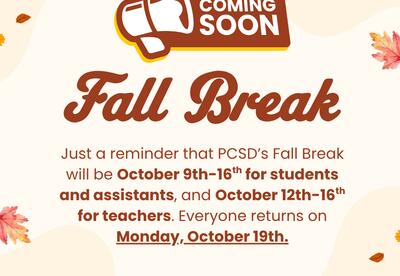 Fall Break Reminder